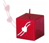 Lima Valentýnská svíčka červená krychle 45 x 45 mm 1 kus
