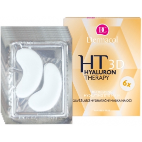 Dermacol Hyaluron Therapy 3D Osvěžující hydratační maska na oči 6 x 6 g