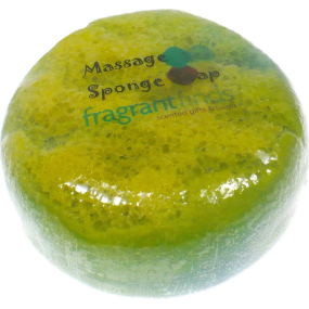 Fragrant Cocoa Glycerinové mýdlo masážní s houbou naplněnou vůní parfému Channel Coco v barvě zelenožluté 200 g