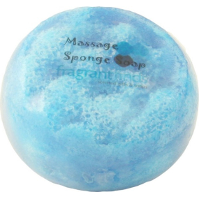 Fragrant Issey Men Glycerinové mýdlo masážní s houbou naplněnou vůní parfému Issey Miyake Man v barvě světle modré 200 g
