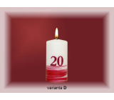 Lima Jubilejní 20 let svíčka bílá zdobená válec 50 x 100 mm 1 kus